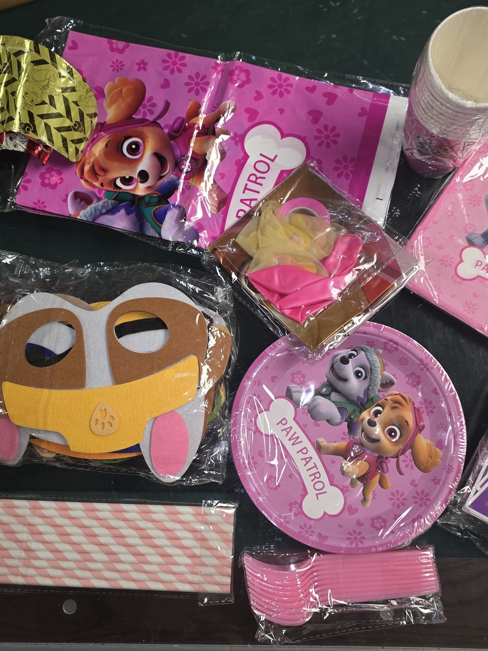 Paw Patrol Pink Kids Party Tableware Set with Characters